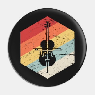 Retro 70s Cello Icon Pin