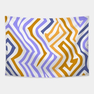 Wavy Purple Brown Abstract Design Tapestry