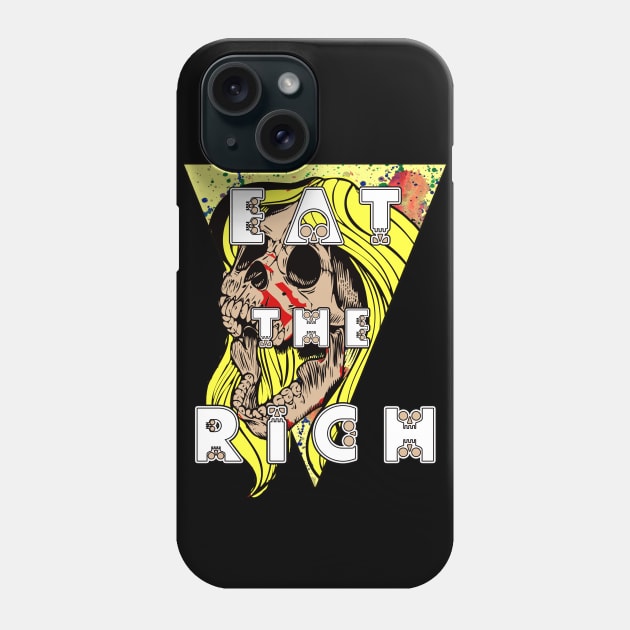 Eat the Rich Blonde Zombie Skull Karen Phone Case by Glass Table Designs