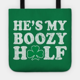 Hes The Boozy Half Couples St Patricks Day Tote