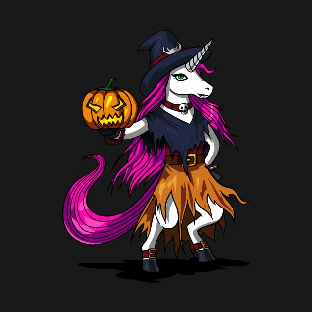 Magical Unicorn Witch Spooky Halloween Pumpkin by underheaven