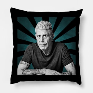 Anthony Bourdain II Retro Pixel II 70s Pillow