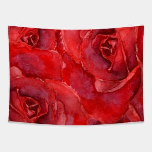 Red Roses Floral Pattern Tapestry