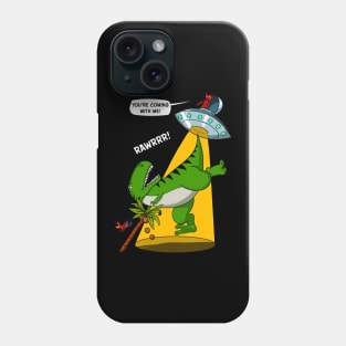 T-Rex Dinosaur Alien Abduction Funny Alien Phone Case