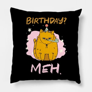 Birthday Meh Cat Pillow