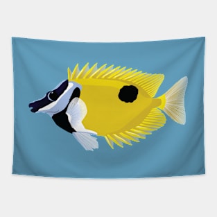 Foxface fish illustration Tapestry