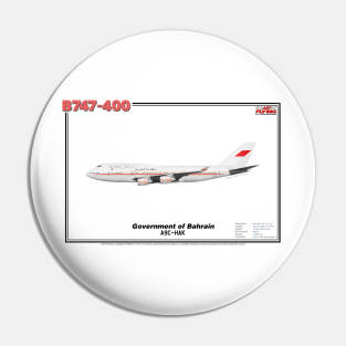 Boeing B747-400 - Government of Bahrain (Art Print) Pin