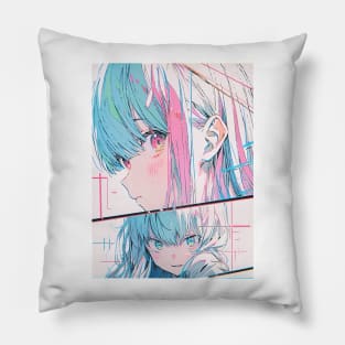 Shy Anime Girl Pillow