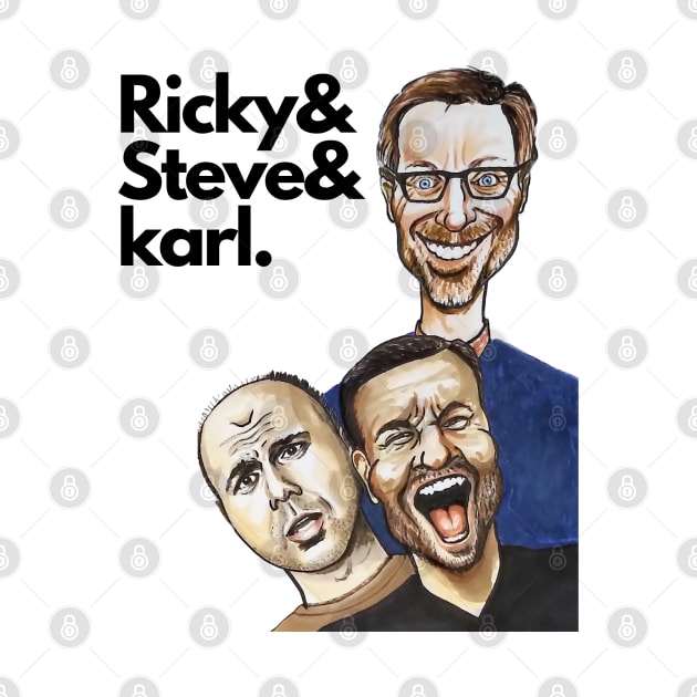 Ricky&Steve&Karl - My illustration/caricatures of Ricky Gervais, Stephen Merchant, Karl Pilkington by smadge