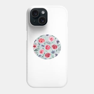 Watercolor Florals | Pattern | Mint grey Phone Case