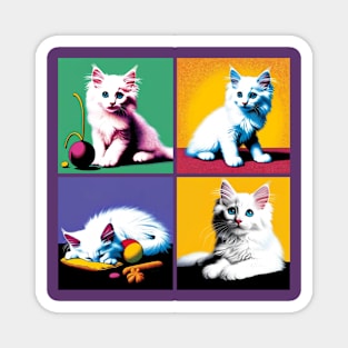 Turkish Angora Pop Art - Cute Kitties Magnet