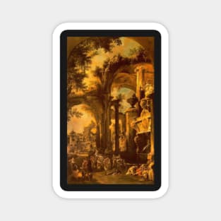 an allegorical painting of the tomb of lord somers - Canaletto Magnet