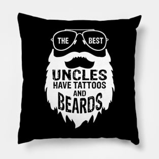 Best Uncles Beards Tattoos Husband Mens Pillow