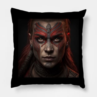 Man with tattoos on his face Pillow