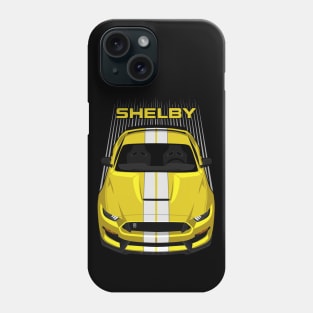 Ford Mustang Shelby GT350 2015 - 2020 - Yellow - White Stripes Phone Case