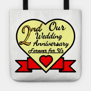 2nd wedding anniversary Tote