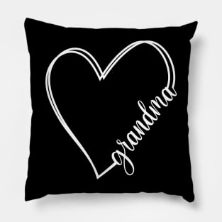 Grandma heart design, love grandma sketched heart Pillow