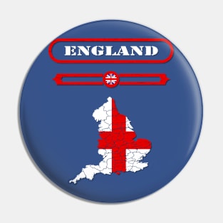 ENGLAND, UNITED KINGDOM, MAP OF ENGLAND. SAMER BRASIL Pin