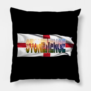 STONEHENGE - England - Early Morning with Flag Pillow