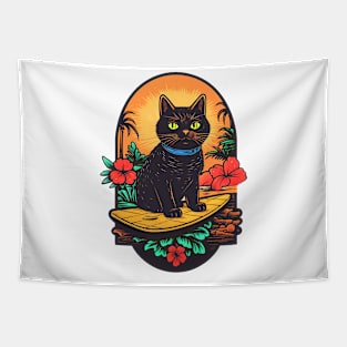 Tropical Vintage Kitty Tapestry