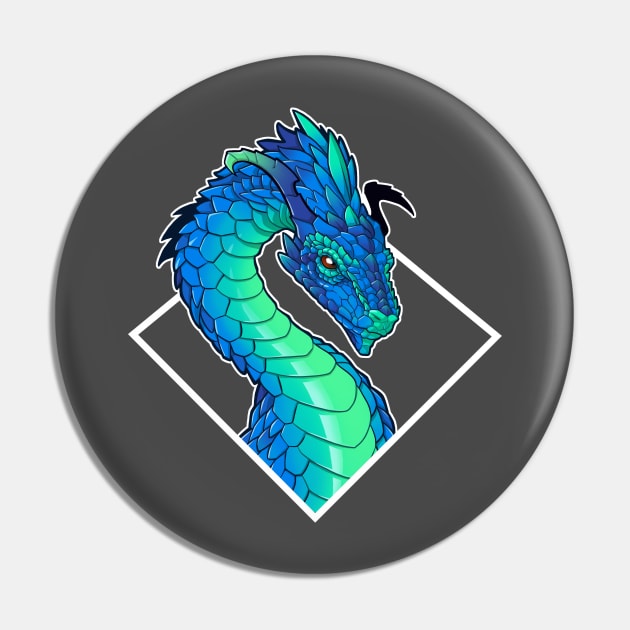 Blue Elder Dragon Pin by jpowersart