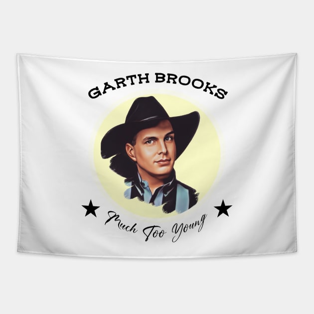 Garth Brooks Much Too Young Vintage Style Tapestry by Low Places
