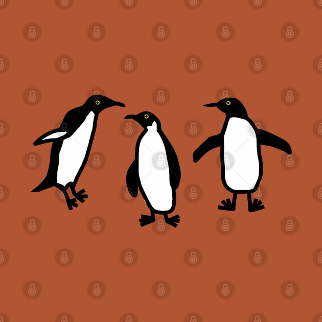 Cute Animals Doodle of Dancing Penguins by ellenhenryart