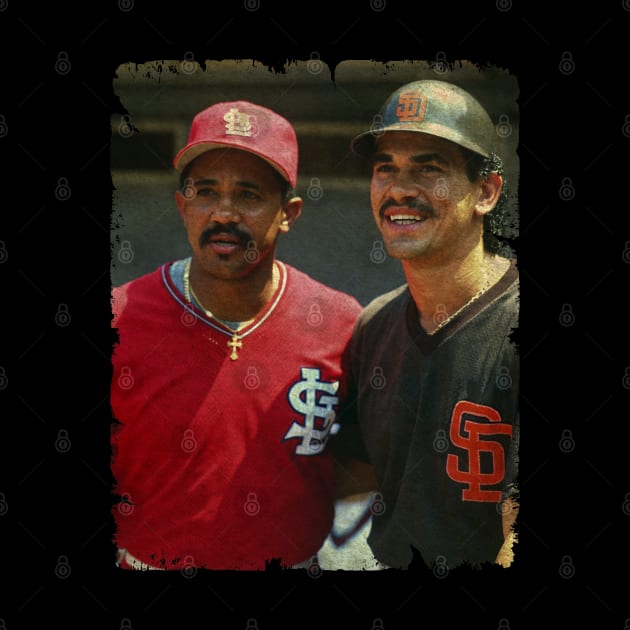 Benito Santiago in St. Louis Cardinals and Tony Pena in San Diego Padres by PESTA PORA