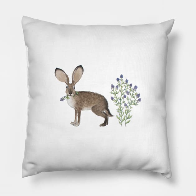 Black-tailed Jackrabbit Pillow by LadyElizabeth