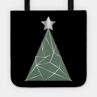 Low poly silver Xmas tree Tote