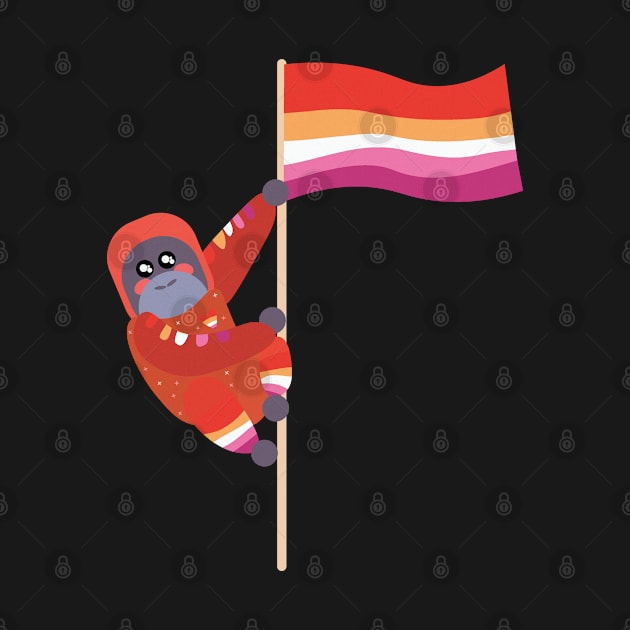 Lesbian Pride Cute Sparkly Orangutan by ttyaythings