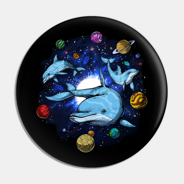 Space Dolphins Pin by underheaven