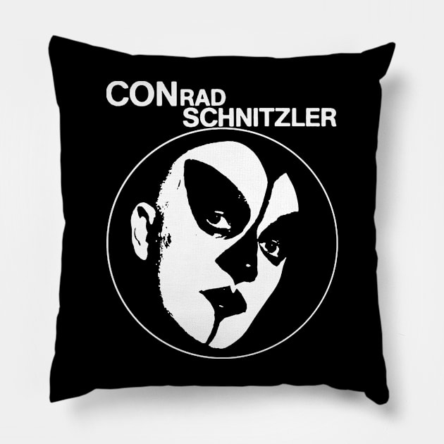 Conrad Schnitzler Pillow by innerspaceboy