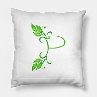 Letter P with leaves Pillow