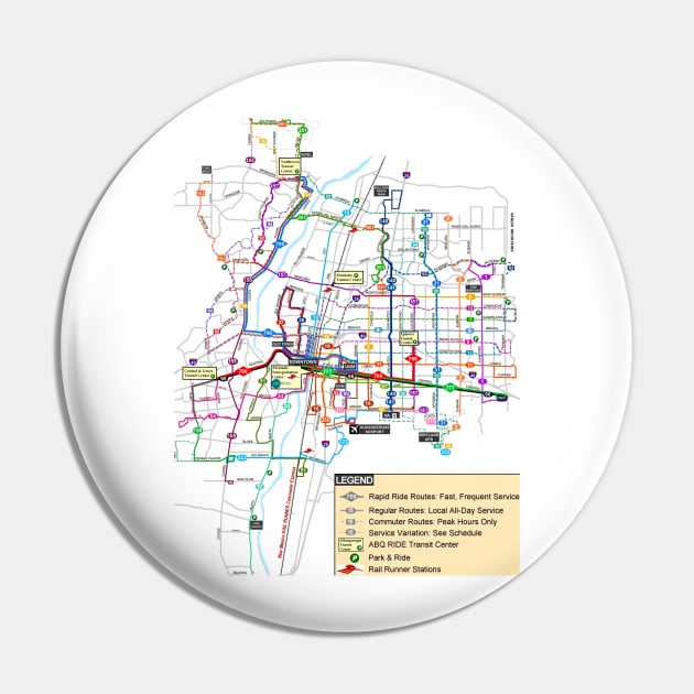 Albuquerque System / Transit Map - USA Pin by Superfunky