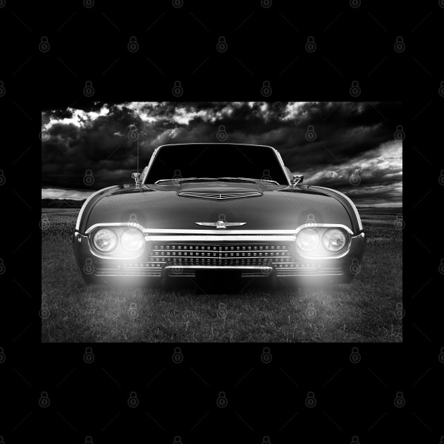 ford Thunderbird, black and white by hottehue