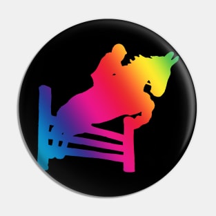 Rainbow jumping horse silhouette Pin