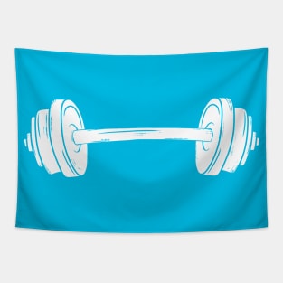 Rustic Strength Distressed Barbell Fitness Artwork Tapestry