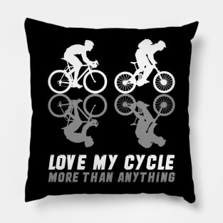 Funny Bicycle Design, Cycling Quote, Cyclist Gift Idea Pillow