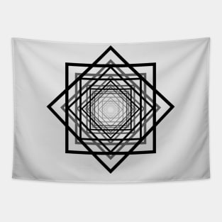 Octagonal Star Black Tapestry