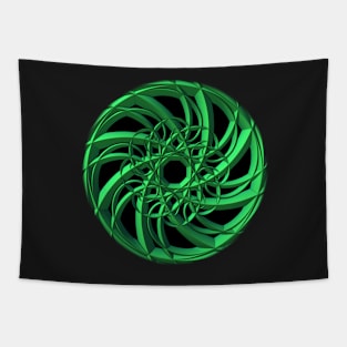 Green Spiral Mandala Tapestry