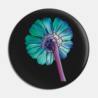 Pretty Blue Raspberries Flower Petals , Digitally Manipulated Blue and Purple Floral Photograph Pin