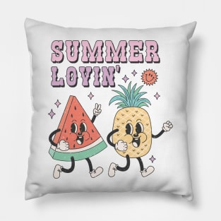 Retro Pineapple and Watermelon dudes Pillow