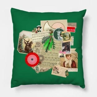 Victorian Christmas Collage Pillow