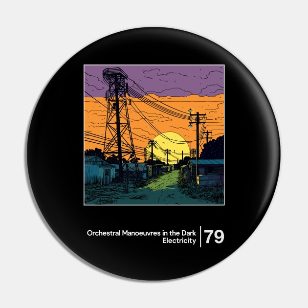 OMD - Electricity - Original Illustration Artwork Pin by saudade