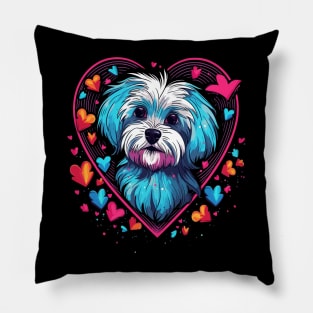 Maltese Valentine Day Pillow