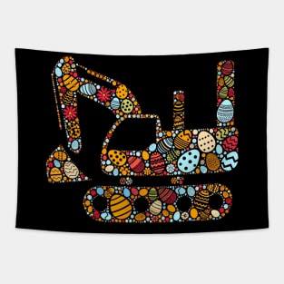 Excavator Easter Egg Kids Toddler Boys Excavator Tapestry