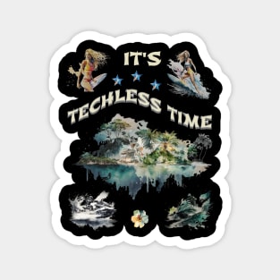 Techless Time Beach Surfer Tropical Island Magnet