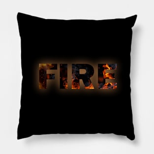 Fire Flames Text Pillow