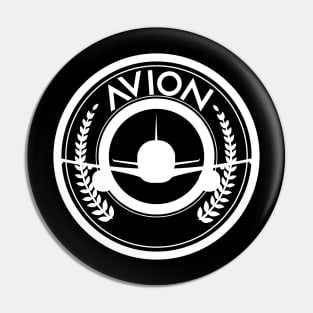 Avion Aircraft Logo Aviation White Pin